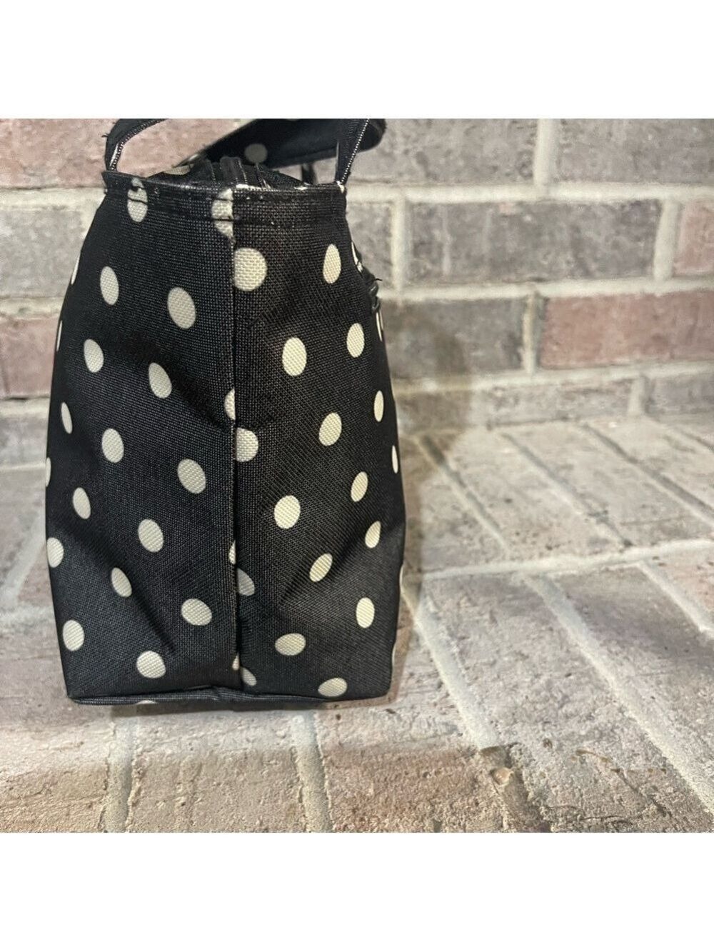 Polka Dot Tote Bag - Black and White - Picture 9 of 9